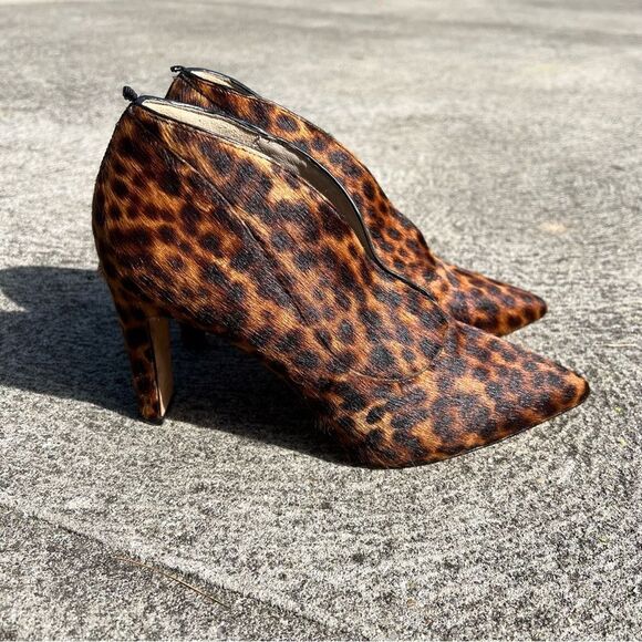 Boden Ankle Boots Leopard Print Roseberry Heeled Leather Womens Sz 39/8.5 - Picture 1 of 8